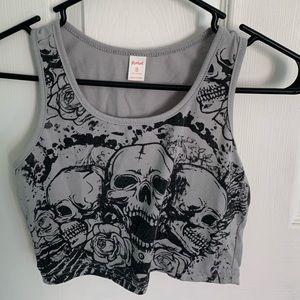 Romwe Small Skulls Croptop
